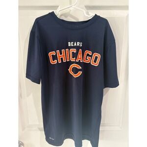 Kids‎ Chicago Bears Navy Blue Dri-Tek T-Shirt NFL Football Size 14/16